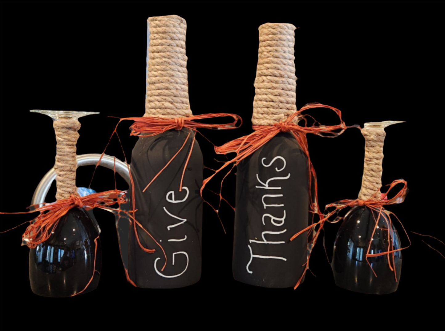 Decorative Bottle and Glass Set